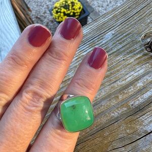 Jay King Sterling Silver and Green Stone Ring. Size 7